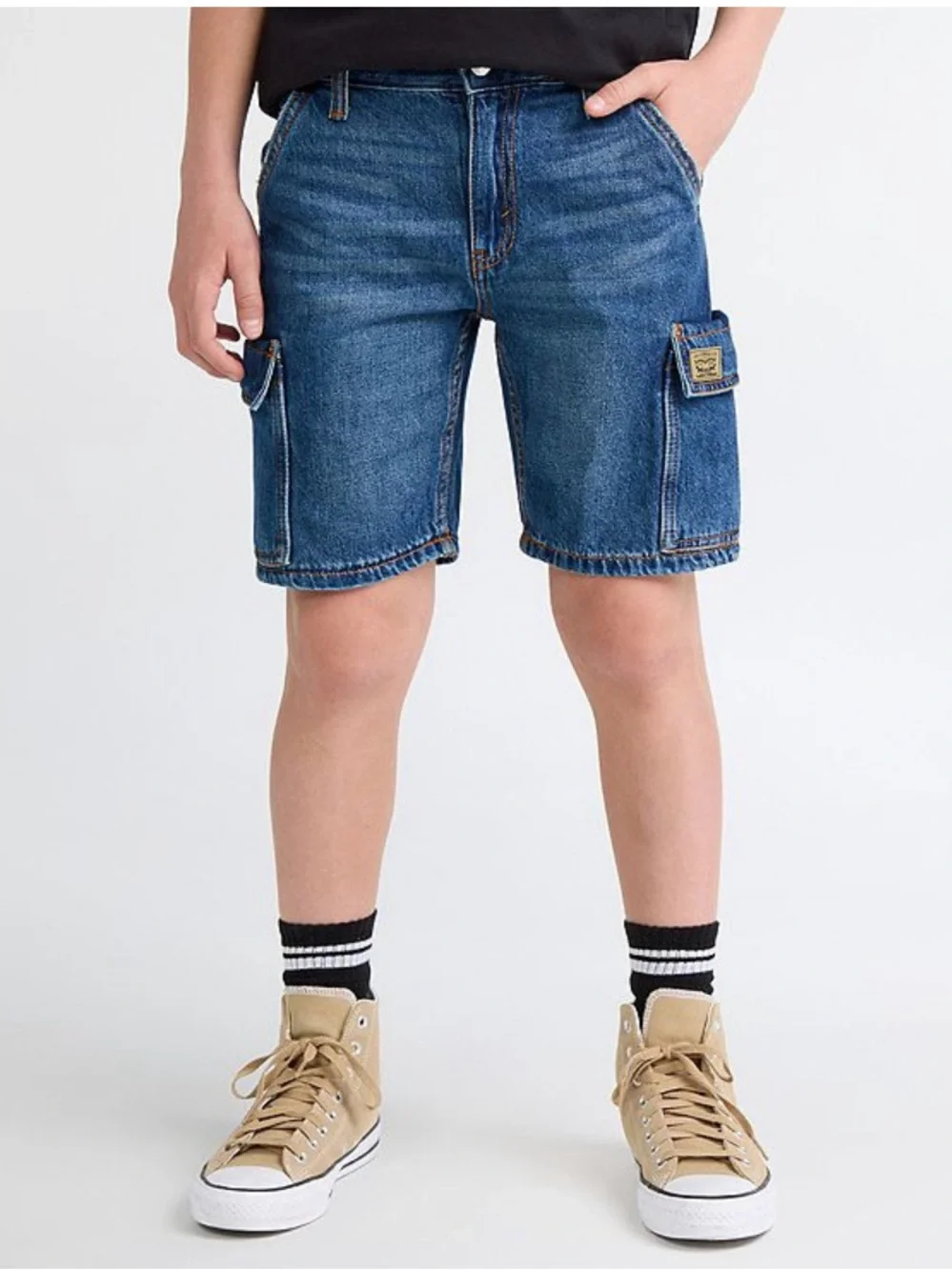 Boys Levi’s Denim Cargo Shorts Relaxed Shorts Size 14 NWT